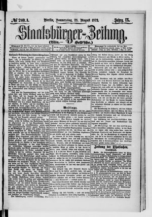 Staatsbürger-Zeitung on Aug 28, 1873