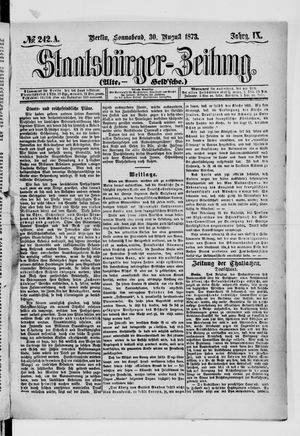 Staatsbürger-Zeitung on Aug 30, 1873