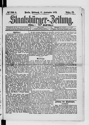 Staatsbürger-Zeitung vom 17.09.1873