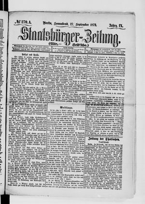Staatsbürger-Zeitung vom 27.09.1873