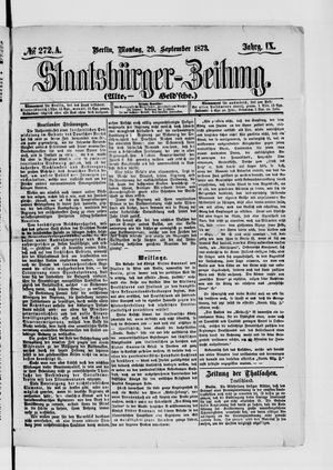 Staatsbürger-Zeitung vom 29.09.1873