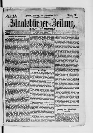 Staatsbürger-Zeitung on Sep 30, 1873