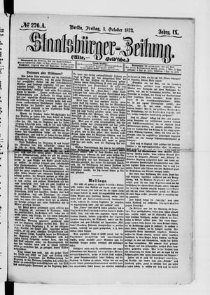 Staatsbürger-Zeitung on Oct 3, 1873