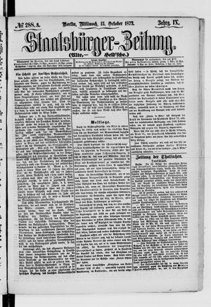 Staatsbürger-Zeitung vom 15.10.1873