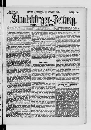 Staatsbürger-Zeitung on Oct 18, 1873