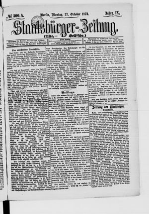 Staatsbürger-Zeitung vom 27.10.1873