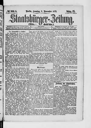 Staatsbürger-Zeitung on Nov 2, 1873
