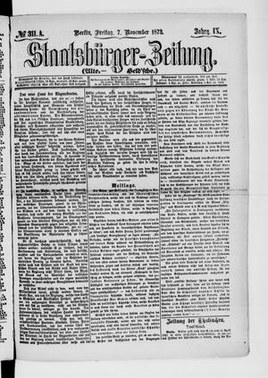 Staatsbürger-Zeitung on Nov 7, 1873
