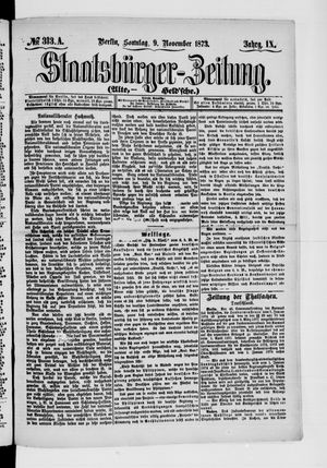 Staatsbürger-Zeitung vom 09.11.1873