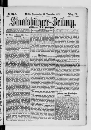 Staatsbürger-Zeitung on Nov 13, 1873
