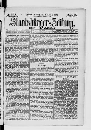Staatsbürger-Zeitung on Nov 17, 1873