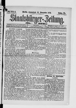 Staatsbürger-Zeitung on Nov 22, 1873