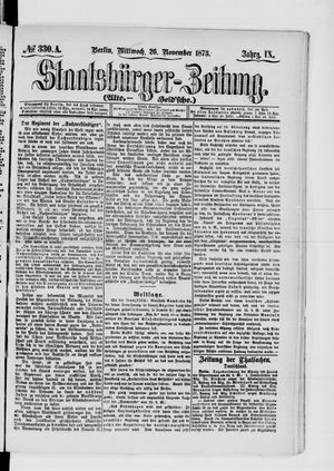 Staatsbürger-Zeitung on Nov 26, 1873