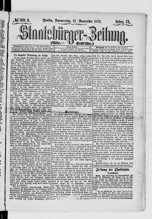 Staatsbürger-Zeitung vom 27.11.1873
