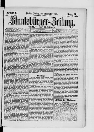 Staatsbürger-Zeitung vom 28.11.1873