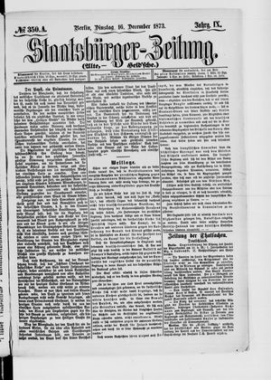 Staatsbürger-Zeitung on Dec 16, 1873