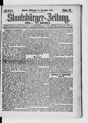 Staatsbürger-Zeitung on Dec 17, 1873