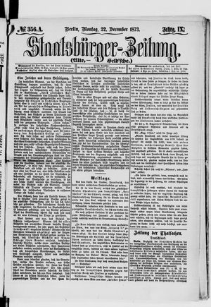 Staatsbürger-Zeitung vom 22.12.1873