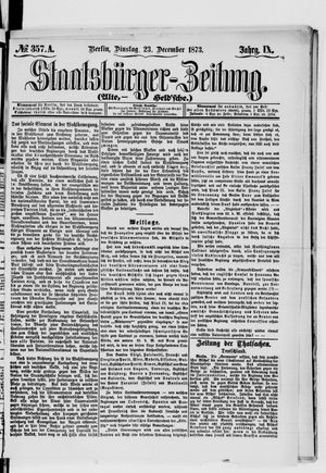 Staatsbürger-Zeitung on Dec 23, 1873