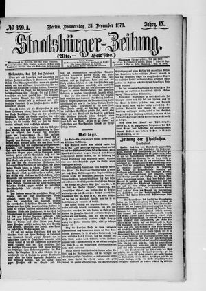Staatsbürger-Zeitung vom 25.12.1873
