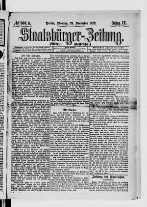 Staatsbürger-Zeitung vom 29.12.1873