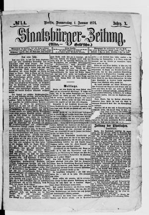 Staatsbürger-Zeitung vom 01.01.1874