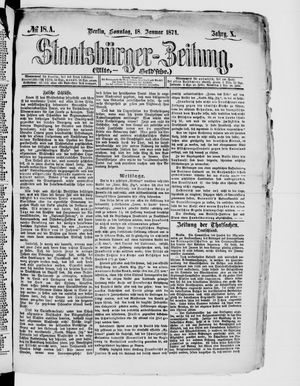 Staatsbürger-Zeitung on Jan 18, 1874