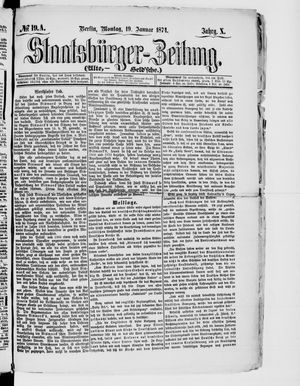 Staatsbürger-Zeitung vom 19.01.1874