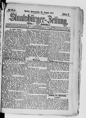 Staatsbürger-Zeitung vom 22.01.1874