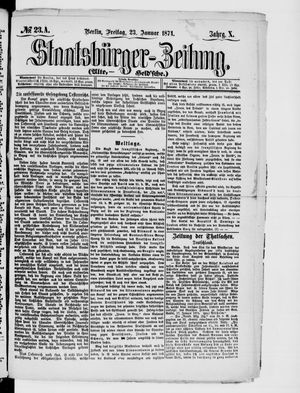 Staatsbürger-Zeitung vom 23.01.1874
