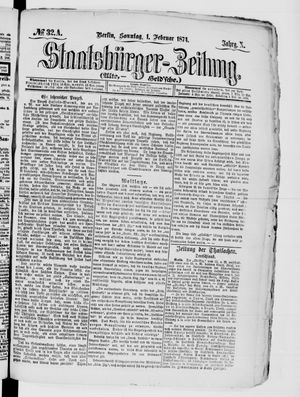 Staatsbürger-Zeitung vom 01.02.1874