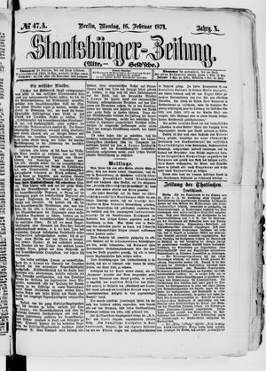 Staatsbürger-Zeitung vom 16.02.1874
