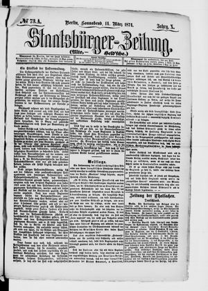 Staatsbürger-Zeitung on Mar 14, 1874