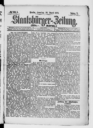 Staatsbürger-Zeitung vom 26.04.1874
