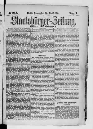 Staatsbürger-Zeitung vom 30.04.1874
