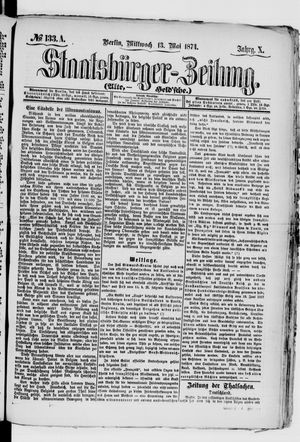 Staatsbürger-Zeitung on May 13, 1874