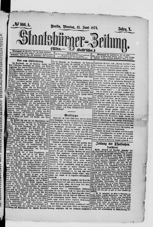 Staatsbürger-Zeitung on Jun 15, 1874