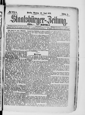 Staatsbürger-Zeitung vom 22.06.1874
