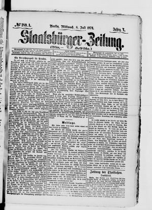Staatsbürger-Zeitung vom 08.07.1874