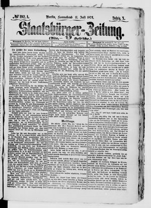 Staatsbürger-Zeitung vom 11.07.1874