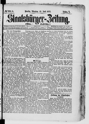 Staatsbürger-Zeitung vom 13.07.1874