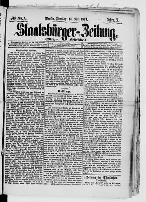 Staatsbürger-Zeitung vom 14.07.1874