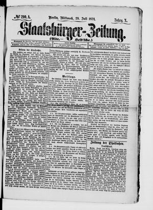 Staatsbürger-Zeitung vom 29.07.1874