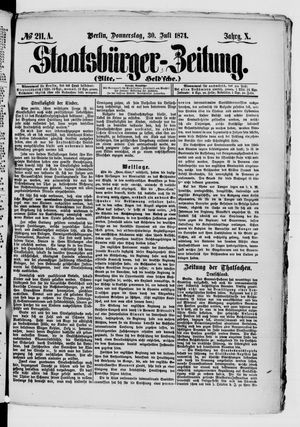 Staatsbürger-Zeitung vom 30.07.1874