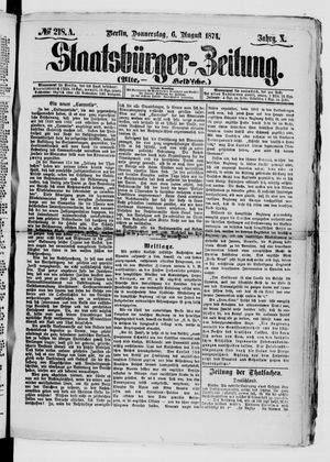 Staatsbürger-Zeitung vom 06.08.1874
