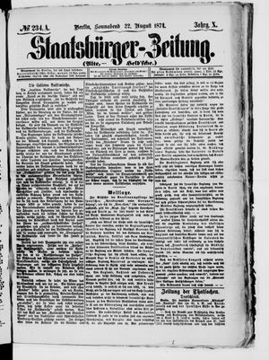Staatsbürger-Zeitung vom 22.08.1874