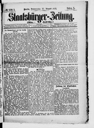 Staatsbürger-Zeitung vom 27.08.1874