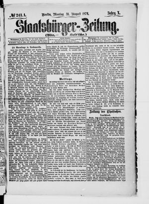 Staatsbürger-Zeitung vom 31.08.1874