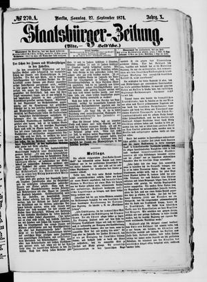 Staatsbürger-Zeitung vom 27.09.1874