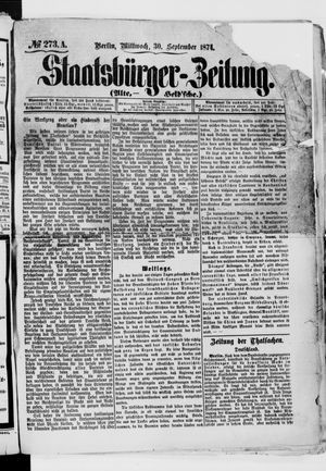 Staatsbürger-Zeitung vom 30.09.1874